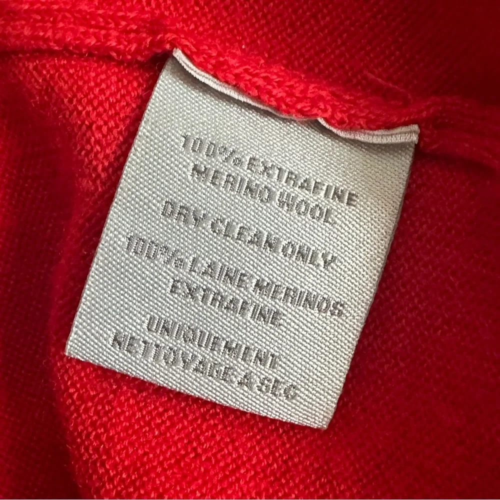 THOMAS DEAN Men’s Red Extra Fine Merino Wool Henley Style Sweater - Size XL - Picture 7 of 13